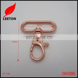 Factory Supply 30mm Shiny Rose Gold Swivel Snap Hook thumbnail-5