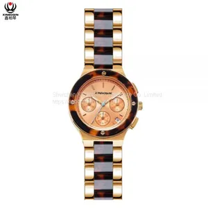 XINBOQIN Manufacturer Custom Brand New Style Casual Fashion High Quanlity Luxury Wood Japan Movt Quartz Acetate Women's WatchXINBOQIN Supplier Custom Brand New Girls Fashion Tide Luxury Brand Quartz Waterproof Acetate Watch thumbnail-1