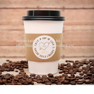 China Best PLA PE Paper Coffee Cups With Lids and Sleeve Straw thumbnail-2