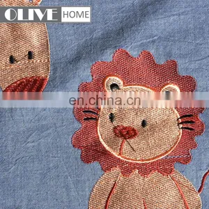 Wholesale Home Textile Luxury Embroidery Animal 100% Cotton Comforter Quilt Set Bed Sheet Cover Set Baby Bedding Set For Kids thumbnail-4
