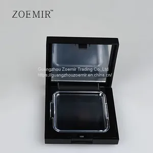 Mini Elegant Black Square Empty Compact Powder Case For Makeup thumbnail-3
