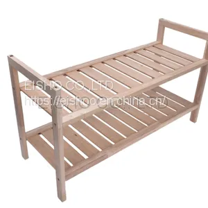 2 Tier FSC Oak Wood Shoe Rack thumbnail-1