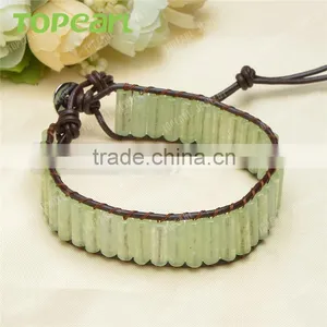 Topearl Jewelry New Mountain Jade Stone Bracelets Personalized Leather Bracelets CLL120 thumbnail-3