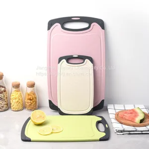 Eco-friendly BPA Free Wheat Straw Plastic Cutting Board Multifunctional Kitchen Non-slip Cutting Boards thumbnail-5