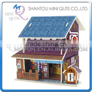 Mini Qute 3D Wooden Puzzle Japanese Variety Store Architecture Famous Building Adult Kids Model Educational Toy Gift NO.F122 thumbnail-1