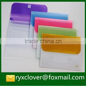 High Quality A4 Clear Plastic Colorful Envelope Document Bag thumbnail-5