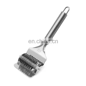 High Grade Stainless Steel Noodle Lattice Roller Pasta Cutter Wheel Pasta Spaghetti Maker Noodle Dough Cutter thumbnail-1