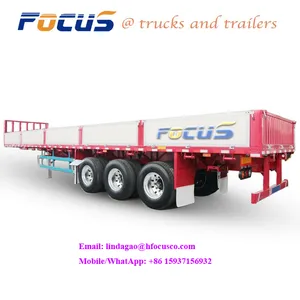 Customized 40T Tri-axle 40ft Durable Dropside Sidewall Curtain Truck Trailer Side Wall Semi Trailer for Sale thumbnail-3