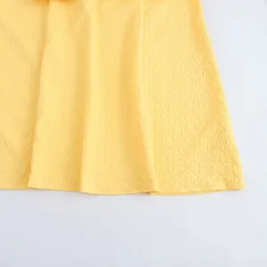New Women's Solid Color Pullover Square Neck Sleeveless Textured Camisole Mid Length Dress thumbnail-4