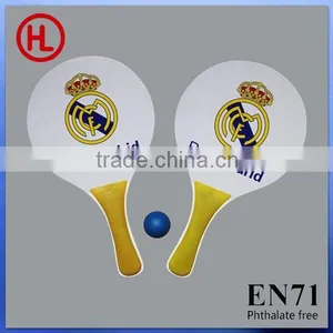 Realmadrid 2015 TOP QUALITY Color Promotion Wooden Beach Tennis Racket /beach Bat /beach Paddle Set With Beach Ball Wholesale thumbnail-2