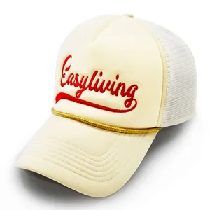 OEM Caps Factory Custom High Quality 5 Panels Trucker Caps Rope Colorful Foam Trucker Hats Embroidery Printed Logo thumbnail-4