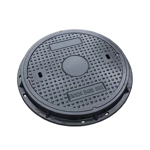 EN124 D400 E600 Heavy Duty Black Manhole Cover Ductile Cast Iron Customized Size Model 13 Parking Safety Road Facilities thumbnail-3
