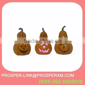 Ceramic Pumpkin Candle Holder Set thumbnail-1