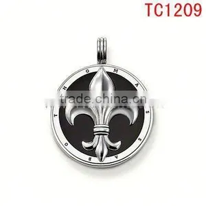 TC1209 New Simple Design Fleur de Lys Round Shape Pendant&charm Anti-zinc thumbnail-1