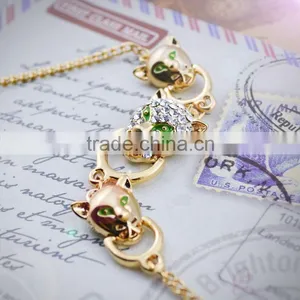 18k Real Gold Plated Austrian Rhinestone Crystal Elements Luxury Leopard Head Jewelry Bracelets thumbnail-3