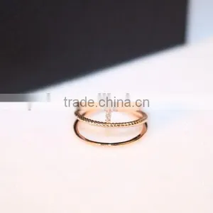 2015 Three Layer Fashion Midi Rings Rhinestone Cross Punk Rings For Women and Men thumbnail-4