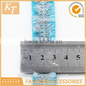 2.5cm Width Turquoise Ruffle Ribbon Trimming thumbnail-3