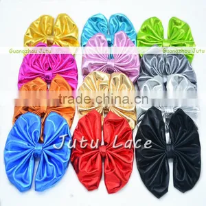 Wholesale DIY Craft Decorative Flowers Hair Bows -Big Shiny Fabric Golden Bowknots Garment Accessories thumbnail-1