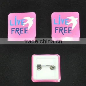 Low Price Square Plastic Back Party Button Badge thumbnail-1