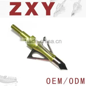Green Sharp Hunting Arrowheads, Stainless Steel Arrow Tips Arrowheads Shape Like Buffalo 100 Grains Arrowheads thumbnail-1