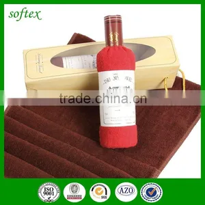 Gift Wedding Cake Towel Bottle Shape of Wine Red Towels Wine Bottle Towel Cake thumbnail-2
