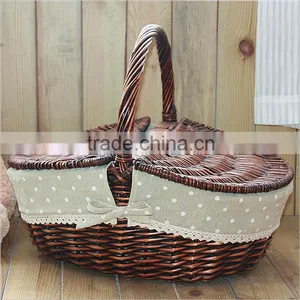 Vintage Cheap Handmade Custom Laundry Baskets Wicker Storage Baskets Picnic Baskets thumbnail-2