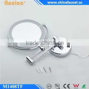 Beelee Chrome Silvery Round Mirror Modern LED Extendable Smart Makeup Mirror thumbnail-4