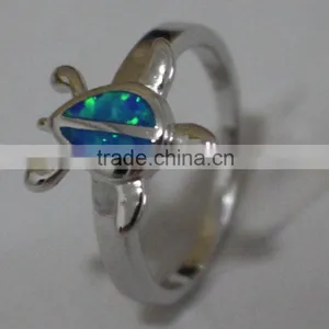 Unique Synthetic Fire Opal 925 Sterling Silver Opal Turtle Engagement Rings thumbnail-2
