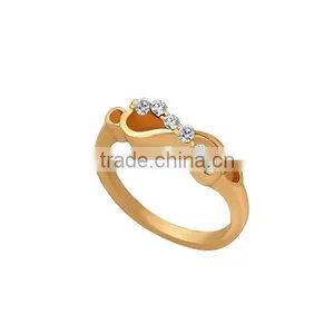 Bowknot Pattern Design Style 14K Rose Gold Ring For Women thumbnail-1