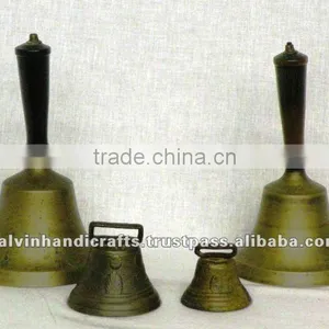Brass Hand Bells/antique Bell /Xmas Bells/ Santa Bell/brass Pooja Bell/ NBB 003 thumbnail-1
