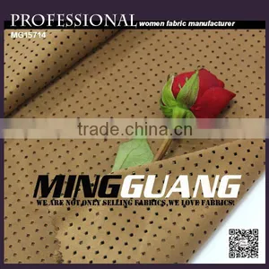China Direct Factory 2016 Fashion Faux Suede Punching Fabric 95% Polyester 5% Spandex for Ladies Jacket,ladies Dress thumbnail-3