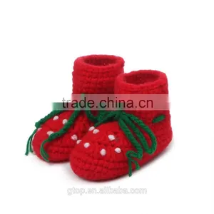 Baby Handmade Crochet Boots Shoes Supplier for 1-10 Months Old B-0015 thumbnail-1