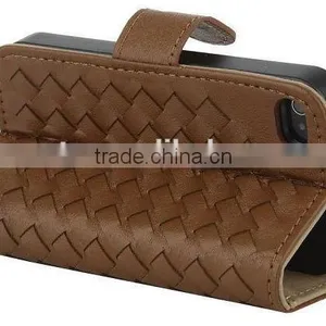 Chinese Factory Cheap Weave Wallet Pattern Leather Case for Sony Xperia Z4 With Stand thumbnail-3