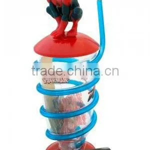 Popular Spiderman Plastic Straw Cup With Lid for Film Sales Promotion thumbnail-1