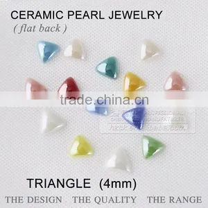 Ceramics Pearl 4*4mm Triangle Flat Back Ceramic Rhinestone Factory Direct on Sales thumbnail-1