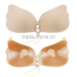 Ideal Fashions LALA Butterfly Womens Reusable Invisible Strapless Self Adhesive Backless Silicone Bra Adhesive Bra Silicone Bra thumbnail-3