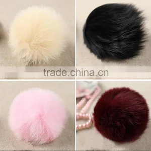 Fox Fur Ball Key Chain / Fur Ball Keychain / Fox Pom Poms thumbnail-3