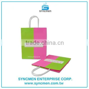 2016 For Clothing Packaging Pink Custom Logo Shopping Bags thumbnail-3