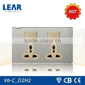 Classic Design Metal Plate Duplex Socket Outlet thumbnail-1