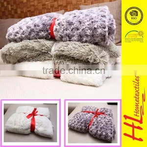 HLHT Competitive Price Warm and Breath 100 Polyester Blanket,faux Fur Fleece Blanket,plush Flannel Blanket thumbnail-1
