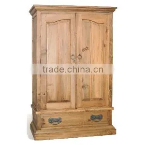 Reclaimed Pine Wardrobe 1 Drawer Natural thumbnail-1