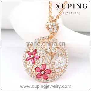 Latest Design Rose Gold Plated Cubic Zircon Copper Wedding Elegant Necklace thumbnail-1