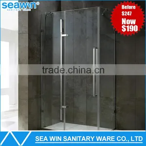Rectangular Shape High Quality 304 Stainless Steel Hardware Shower Glass Partition thumbnail-1