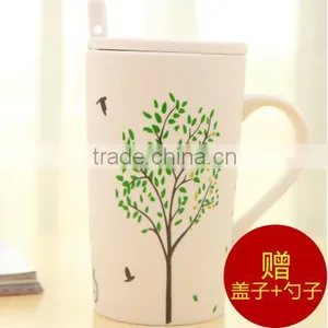 Coffee Bone China Mug Coffee Mug With Lid and Spoon Quality Choice thumbnail-1