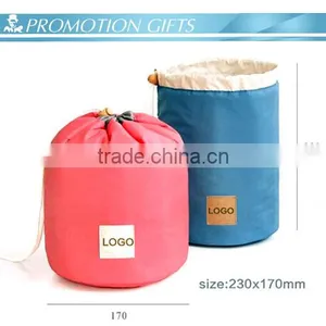 Custom Polyester Cylinder Cosmetic Makeup Bag thumbnail-1