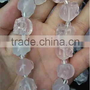 Wholesale Natural Elegent Portable Clear Crystal Carving Skull Bracelet thumbnail-1