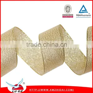 2015High Quality Direct Manufacturer Glitter Christmas Ribbon thumbnail-1