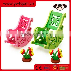 2016 New Design Colorful Chair Happy Wooden 3d Puzzle for Kids thumbnail-1