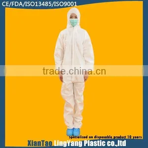 2015 Cheap WHITE Disposable Mechanic Coveralls for Men thumbnail-3