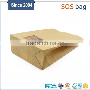 Regular Fast Food Pape Bag Brown Kraft Paper Bag With Clear Window thumbnail-5